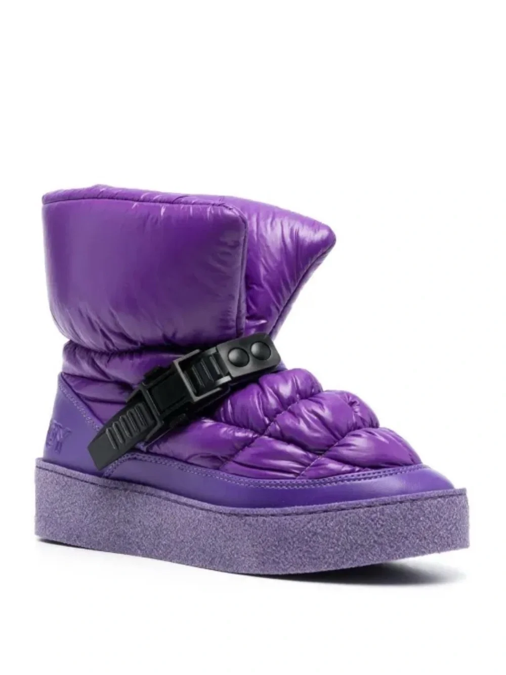 KhrisJoy Puff Padded Quilted Ankle Shiny Snow Boots Purple Size 39 US 9